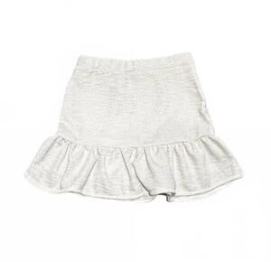 NEW LITTLE OLIN girls tweed ruffle skirt in silver black metallic